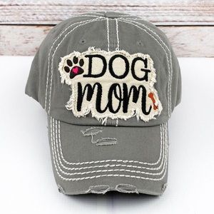 Distressed “Dog Mom” Cap